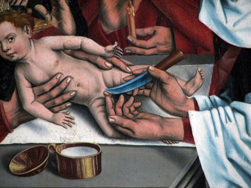 Detail of Friedrich Herlin’s 1466 depiction the circumcision of Jesus, “Twelve Apostles Altar.”