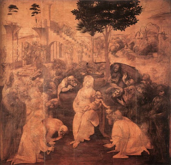 Leonardo da Vinci, (unfinished) “Adoration,” 1481, Galleria degli Uffizi – Florence.