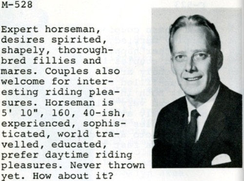 Has horse; will romp.