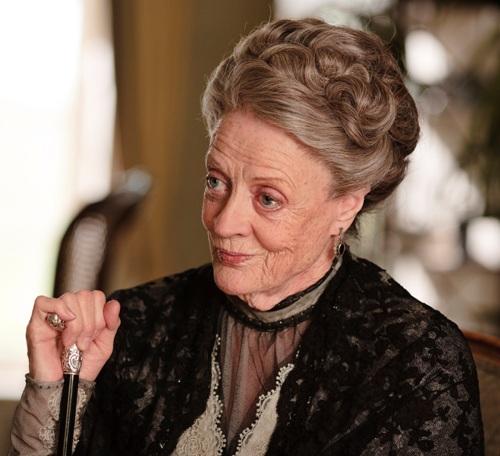 Crotchety Violet Crawley doing what she does best – smirking.