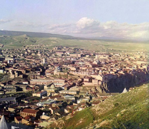 A view of Tiflis from the grounds of Saint David Church, ca. 1907-1915.